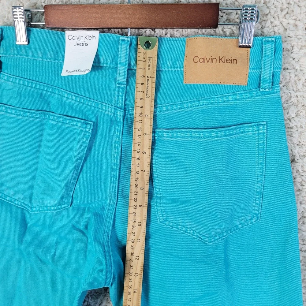 Calvin Klein Jeans Men's 30 x 29* Green Aqua Relaxed Fit 100% Cotton Denim‎ NEW